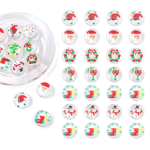 Christmas Theme DIY Glass Beads Handcrafted Snowman Santa Claus Tree Pattern Loose Beads For Jewelry Making Accessory