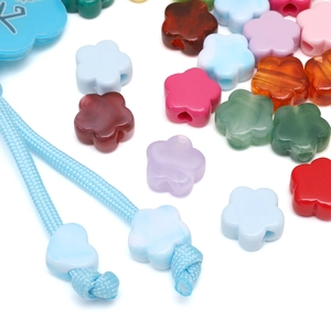 Perles colorées en acrylique en forme de fleur pour bijoux et colliers faits à la main