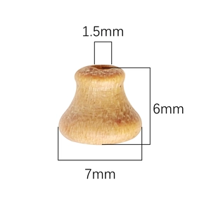 Bell-shaped 7mm natural wood spacer beads for DIY jewelry and bracelet making