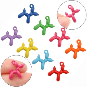 Colorful balloon dog alloy charms for DIY necklaces bracelets and keychains decoration