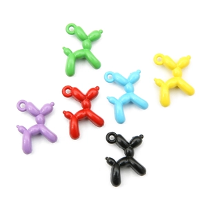 Colorful balloon dog pendants in six vibrant colors for DIY jewelry making accessories