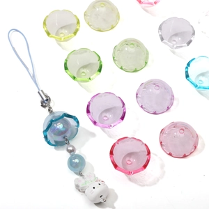 Clear acrylic jellyfish bell beads in colorful mix for DIY jewelry making accessories