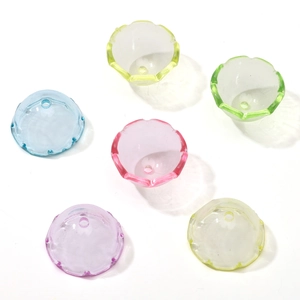 Colorful translucent acrylic jellyfish flower beads for DIY jewelry making and wind chimes