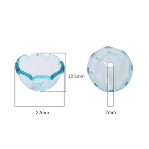 Clear blue acrylic jellyfish bell petals for DIY jewelry making 22mm decorative beads