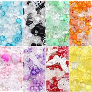 Grille de perles DIY colorées en formes de papillon, fleur et cœur pour la bijouterie