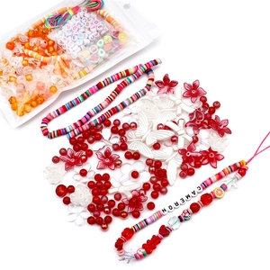 Kit bijoux DIY baroque avec perles colorées, breloques fruits et cordon élastique