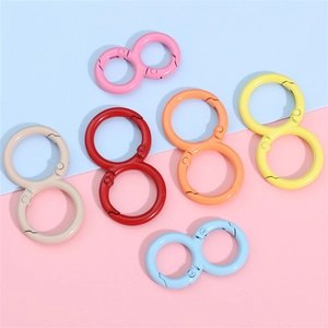Alloy 8-Shape Colorful Lacquered S-Shape Carabiner Double Spring Snap Hook Clip For Keychain Bag DIY Jewelry Accessory