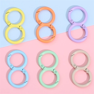 Colorful S-shaped alloy carabiners in macaron colors for DIY keychains and bag accessories