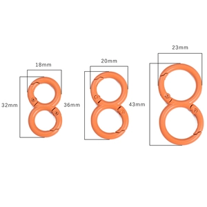Three sizes of orange aluminum S-biner keychains with matte finish for DIY accessories