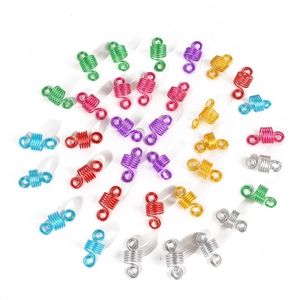 Perles en spirale à 5 boucles en aluminium coloré pour dreadlocks et bijoux de cheveux