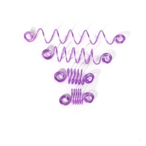 Lot de quatre spirales violettes en aluminium pour tresses et bijoux artisanaux DIY