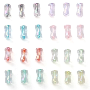 Colorful iridescent bamboo joint beads for handmade DIY jewelry making projects