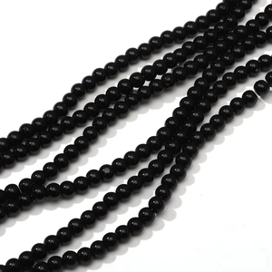 Polished 5-8mm black agate stone beads for DIY jewelry making and handmade crafts