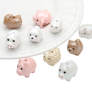 Perline colorate in acrilico UV a forma di animali per gioielli fai-da-te in colori pastello