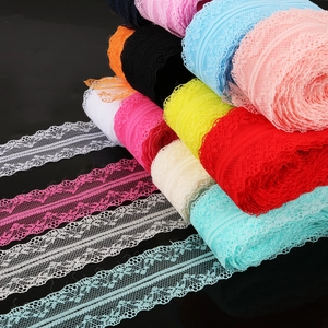 Polyester lace trim ribbons in multiple colors for DIY earrings and hair accessories