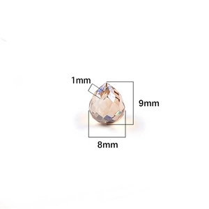 Perle goutte en cristal champagne 9x8mm avec trou 1mm pour création bijoux artisanale