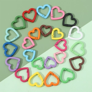 Mousqueton à Ressort en Alliage Coloré Forme de Cœur Pour Création de Bijoux DIY Bracelet Collier Porte-clés Accessoires
