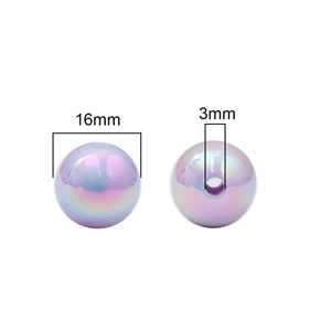 Perle tonde in acrilico cangiante da 16mm con foro da 3mm per creazione gioielli fai-da-te