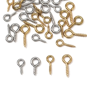 Tiges à œil en acier inoxydable poli or et argent pour fabrication de bijoux et bricolage