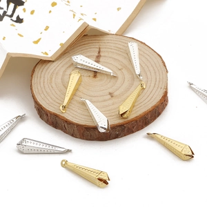 Konische Metallanhänger mit Punkttextur in Gold und Silber für DIY-Schmuck
