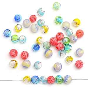 Handmade colorful lampwork glass beads with spiral texture for DIY jewelry making