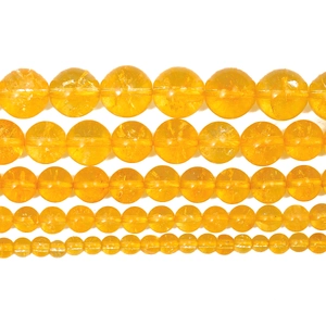 Natural citrine round beads in five sizes with polished finish for DIY jewelry