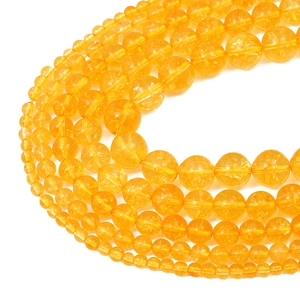 Natural yellow citrine round beads in various sizes for DIY jewelry making