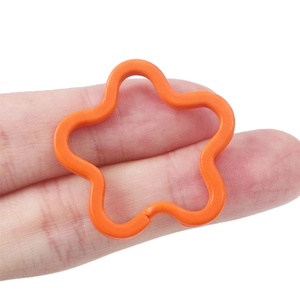 Orange flower-shaped iron jump ring for DIY jewelry making and keychain accessories