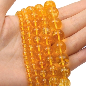 Natural citrine quartz crystal round beads in various sizes for DIY jewelry making