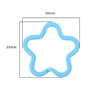 33x34mm light blue star shaped key ring loop for DIY jewelry making and crafts