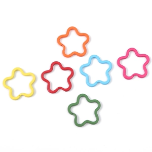 33mm colorful star shaped metal rings for DIY jewelry and keychain accessories