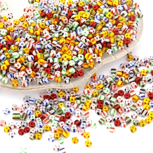 Colorful striped glass watermelon seed beads for handmade DIY jewelry bracelets making