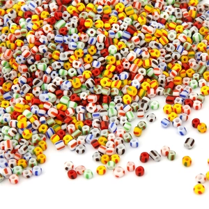 3mm Striped Glass Seed Beads For DIY Jewelry Making Colorful Striped Round Spacer Beads For Bracelet Necklace Accessories