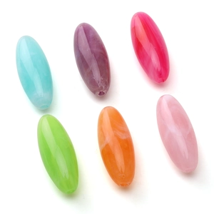 Perle ovali in acrilico con texture marmorea colorata per creazione gioielli fai-da-te