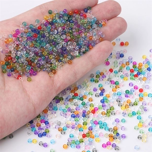 Perline di vetro trasparente colorate 2-3mm per gioielli fai-da-te fatti a mano