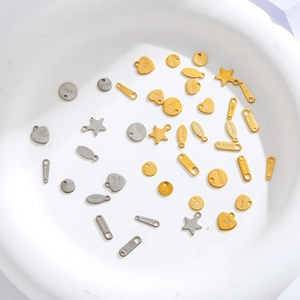 Pendentifs en acier inoxydable en forme de cœur, d'étoile et de cercle pour bijoux