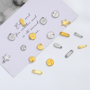 Pendentifs en acier inoxydable 316L en forme de cœur et d'étoile pour bijoux DIY or et argent