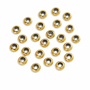 Stainless Steel Slider Beads With Silicone Core Stopper Positioning Beads For DIY Jewelry Making Bracelet Necklace Findings