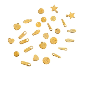 Pendentifs en acier inoxydable doré en formes de cœur et d'étoile pour bijoux DIY