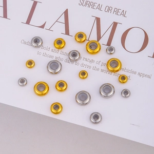 Polished gold and silver stainless steel spacer beads for DIY jewelry making