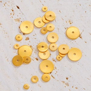 Flat 18K gold plated stainless steel spacer beads for DIY jewelry making and crafts