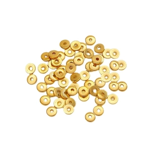 Flat 18K gold plated stainless steel spacer beads for DIY jewelry making and crafts