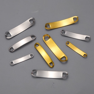 Connettore a Barra Curva in Acciaio Inossidabile per Gioielli DIY Targhetta Vuota Incidibile Lucidatura a Specchio per Bracciali Placcato Oro 18K