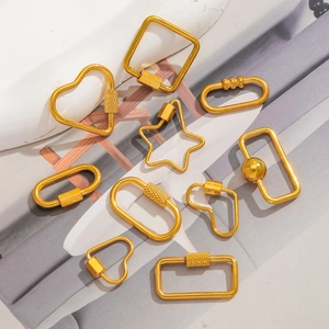 Golden stainless steel heart star and geometric connector clasps for jewelry making