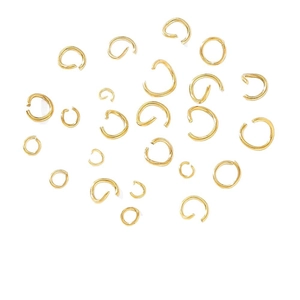 Anillas abiertas de acero inoxidable chapado en oro de 18K para crear joyas DIY