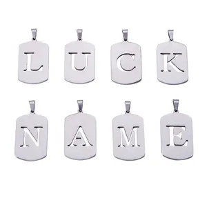 Gepolijste roestvrijstalen Luck Name bedelset voor DIY-sieraden en hangers