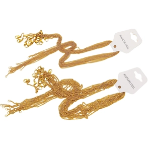 Set di 12 catenine in acciaio inossidabile dorato da 45cm con chiusura per creare gioielli