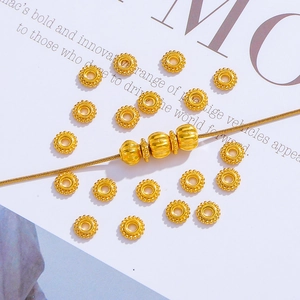 Gold-plated stainless steel wheel spacers and spacer beads for DIY jewelry making