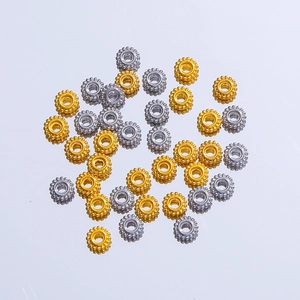 Polished stainless steel gold and silver spacer beads for DIY jewelry and necklaces