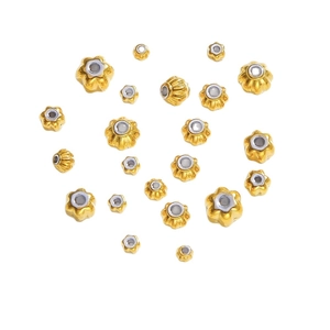 Golden flower-shaped stainless steel spacer beads for DIY jewelry making and necklaces